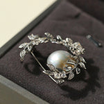 Wheat Spike Gray Mabe Pearl Brooch gembea jewelry