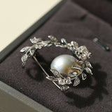 Wheat Spike Gray Mabe Pearl Brooch gembea jewelry