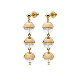 White Crystal Aquamarine Stone Drop Earrings gembea jewelry