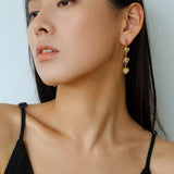 White Crystal Aquamarine Stone Drop Earrings gembea jewelry