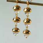 White Crystal Aquamarine Stone Drop Earrings gembea jewelry