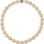 White Fossil Stone Beaded Necklace gembea jewelry