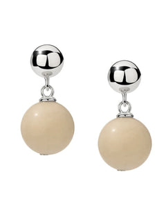 White Fossil Stone Drop Earrings gembea jewelry