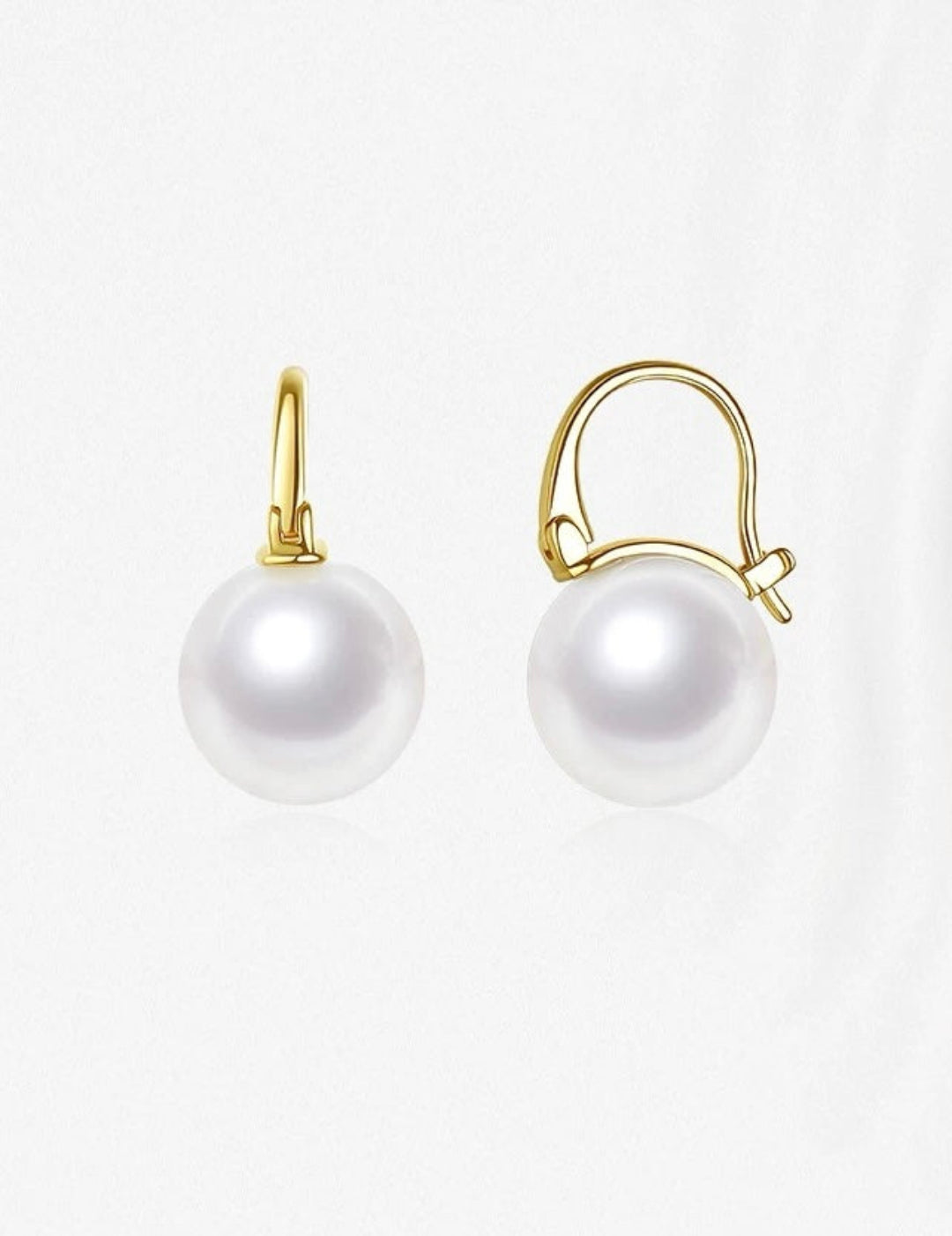 White Natrual Pearl Hoop Earrings gembea jewelry