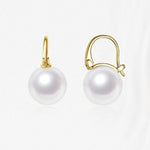 White Natrual Pearl Hoop Earrings gembea jewelry