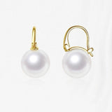 White Natrual Pearl Hoop Earrings gembea jewelry