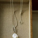 Willow Leaf Baroque Pearl Pendant Necklace gembea jewelry