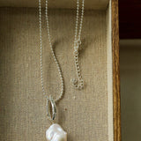 Willow Leaf Baroque Pearl Pendant Necklace gembea jewelry