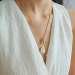 Willow Leaf Baroque Pearl Pendant Necklace gembea jewelry