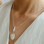 Willow Leaf Baroque Pearl Pendant Necklace gembea jewelry