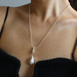 Willow Leaf Baroque Pearl Pendant Necklace - Gembea Jewelry