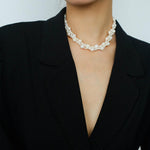 Hand Woven Winding Rice Bead Pearl Choker Necklace - Gembea Jewelry