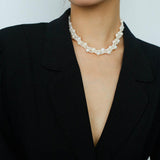 Hand Woven Winding Rice Bead Pearl Choker Necklace - Gembea Jewelry