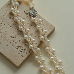 Hand Woven Winding Rice Bead Pearl Choker Necklace - Gembea Jewelry