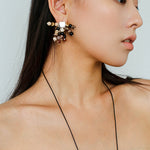 Zebra Stone Tassel Drop Earrings gembea jewelry