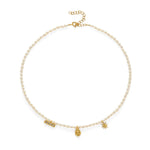 Zircon Natural Pearl Beaded Choker Necklace