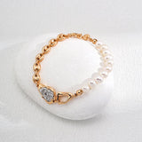 Zircon Pendant 18K Gold Chain Pearl Bracelet Gembea - Gembea Jewelry