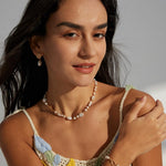 Zircon Pendant 18K Gold Chain Pearl Bracelet Gembea - Gembea Jewelry