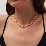 Irregular Genuine Baroque Pearl Necklace gembea jewelry