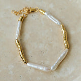 Simple Toothpick Real Baroque Pearl Bracelet gembea jewelry