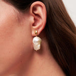 Lava Metal Baroque Pearl Drop Earrings gembea jewelry