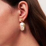 Lava Metal Baroque Pearl Drop Earrings gembea jewelry