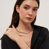 Bean Pod Black Agate Pearl Beaded Bracelet gembea jewelry