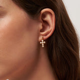 Cross Freshwater Pearl Drop Earrings gembea jewelry
