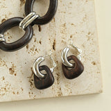 Tribal Totem Ebony Harmony Hoop Earrings-Gembea Jewelry
