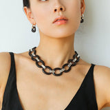 Tribal Totem Ebony Harmony Hoop Earrings-Gembea Jewelry