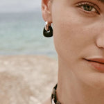 Tribal Totem Ebony Harmony Hoop Earrings-Gembea Jewelry