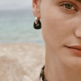 Tribal Totem Ebony Harmony Hoop Earrings-Gembea Jewelry