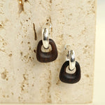 Tribal Totem Ebony Harmony Hoop Earrings-Gembea Jewelry