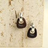 Tribal Totem Ebony Harmony Hoop Earrings-Gembea Jewelry