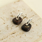 Tribal Totem Ebony Harmony Hoop Earrings-Gembea Jewelry