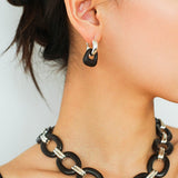 Tribal Totem Ebony Harmony Hoop Earrings-Gembea Jewelry