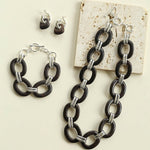 Tribal Totem Ebony Harmony Hoop Earrings-Gembea Jewelry