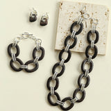 Tribal Totem Ebony Harmony Hoop Earrings-Gembea Jewelry