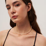 Golden Bean Pearl Beaded Necklace gembea jewelry