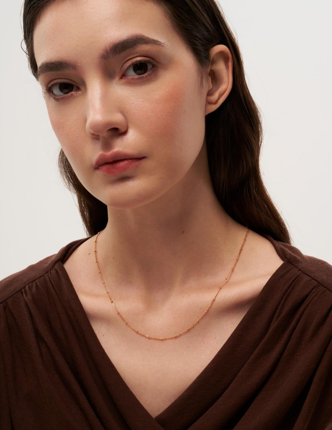 Minimalist Simple Gold Chain Necklace gembea jewelry