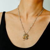 Lucky Four-leaf Clover Labradorite Charm Necklace-Gembea Jewelry