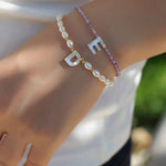 Freshwater Pearl 26-Letter Name Bracelet-Gembea Jewelry