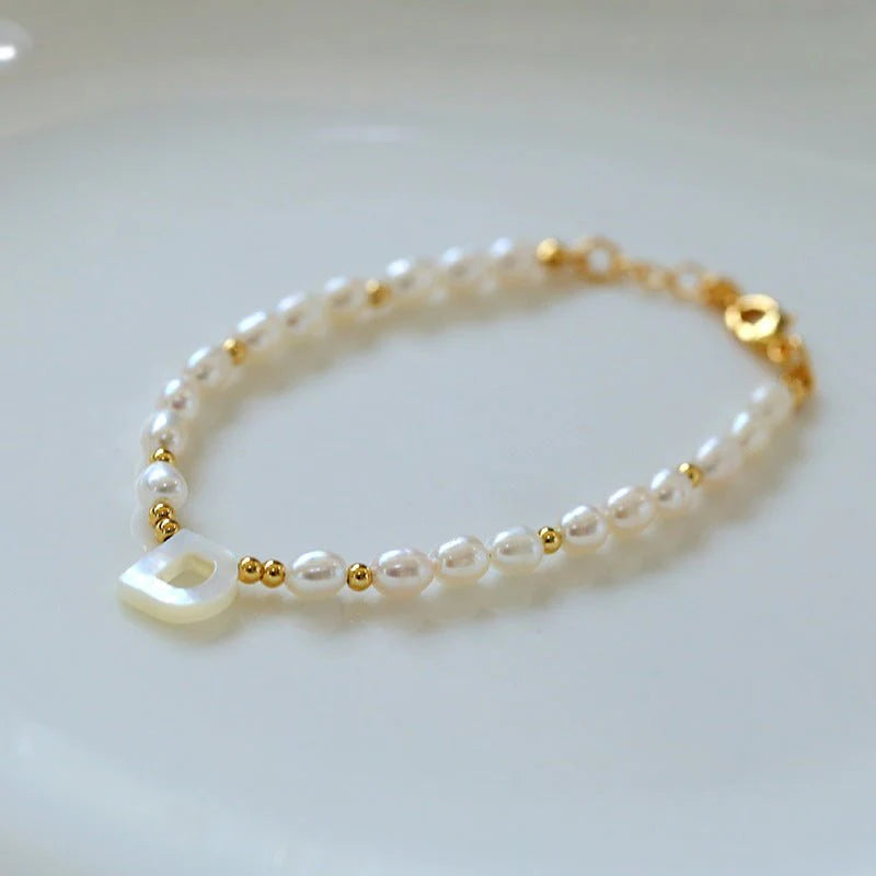 Freshwater Pearl 26-Letter Name Bracelet-Gembea Jewelry