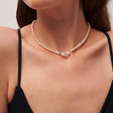 Bean Pod Freshwater Pearl Beaded Necklace gembea jewelry