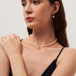 Bean Pod Freshwater Pearl Beaded Necklace gembea jewelry