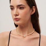 Bean Pod Freshwater Pearl Beaded Necklace gembea jewelry