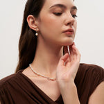 Vertical Zircon Freshwater Pearl Earrings gembea jewelry