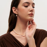 Vertical Zircon Freshwater Pearl Earrings gembea jewelry