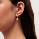 Vertical Zircon Freshwater Pearl Earrings gembea jewelry
