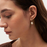 Vertical Zircon Freshwater Pearl Earrings gembea jewelry
